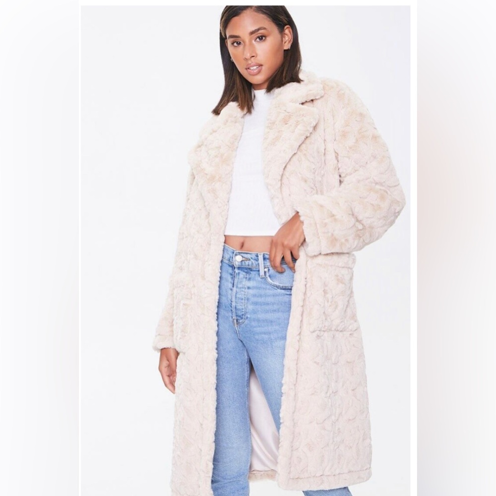 Forever21 Faux Fur Longline Coat